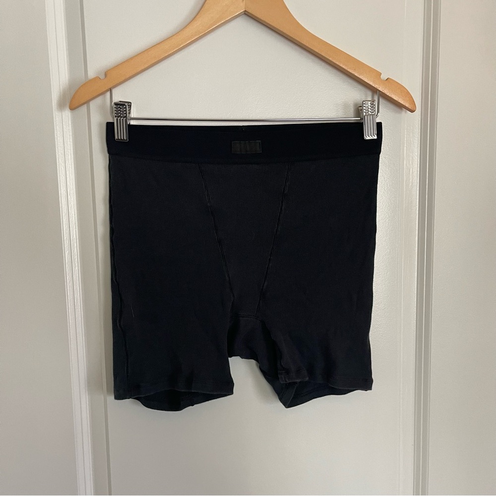 SKIMS COTTON RIB BOYSHORT - Black